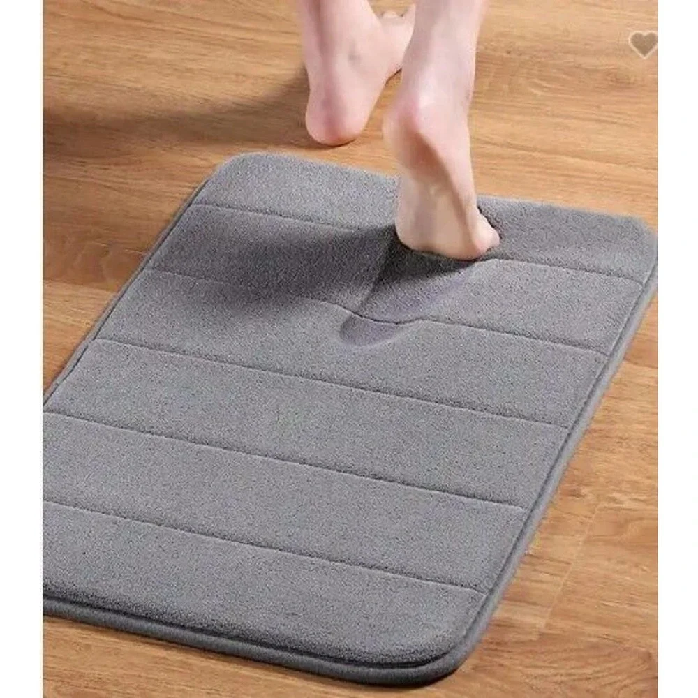 Luxurious Memory Foam Bath Mat Ultra-Soft & Supportive Non-Slip Quick-Dry Sleek